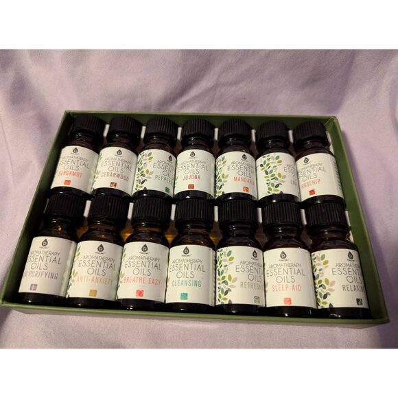 Pursonic Aromatherapy Essential Oils 14-Pack Gift Set Relaxing Purifying Scents - Picture 2 of 2